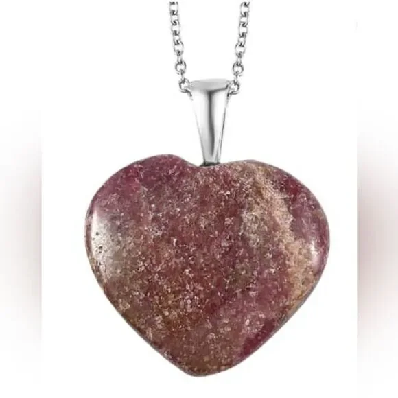 Karis Rhodonite Heart Pendant Necklace
